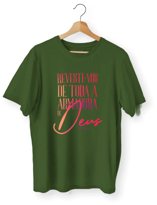 Camiseta - Estampa: Revesti-vos de toda a armadura de Deus